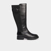 Bottes en cuir avec boucles noir femme