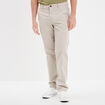 Pantalon chino droit stretch retroussé gris clair homme