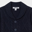 Gilet tricot col châle à torsades Creeks bleu marine bébé garçon