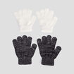 Lot 2 paires de gants noir fille