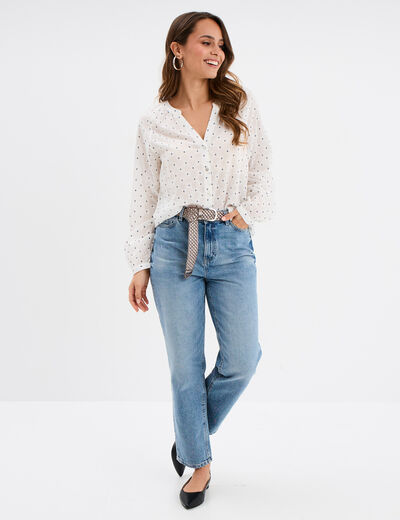 Blouse oversize coton majoritaire blanc femme
