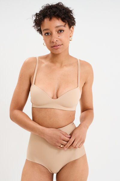 Soutien-gorge push-up triangle beige femme