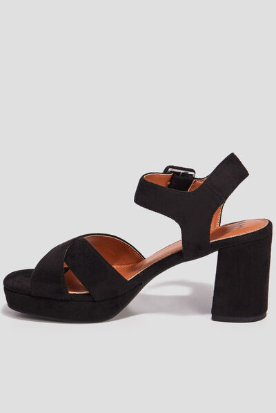 Sandales à talons noir femme