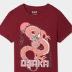 T-shirt col rond manches courtes coton bordeaux garçon