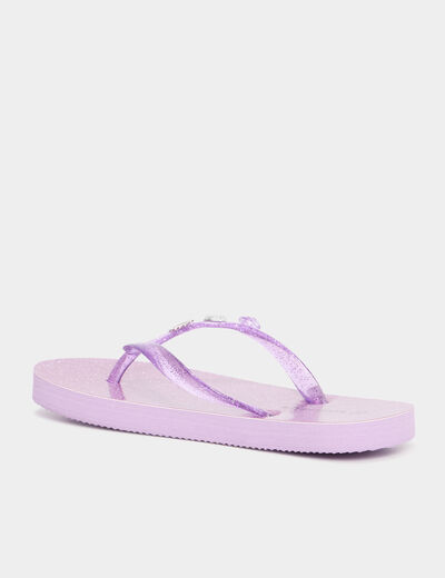 Tongs à paillettes et bijoux Wamea Beach mauve fille