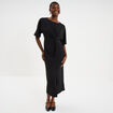 Robe longue effet nou&eacute; noir femme