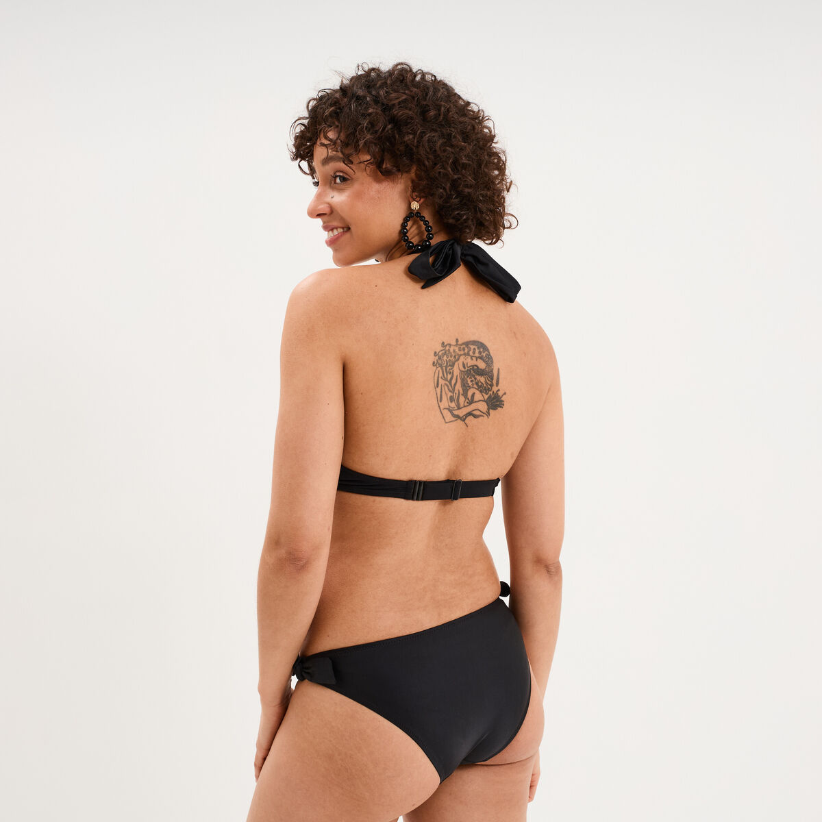 Haut de maillot de bain foulard &agrave; nouer noir femme