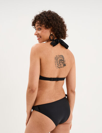 Haut de maillot de bain foulard &agrave; nouer noir femme