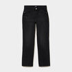 Jean droit taille basse coton denim noir femme