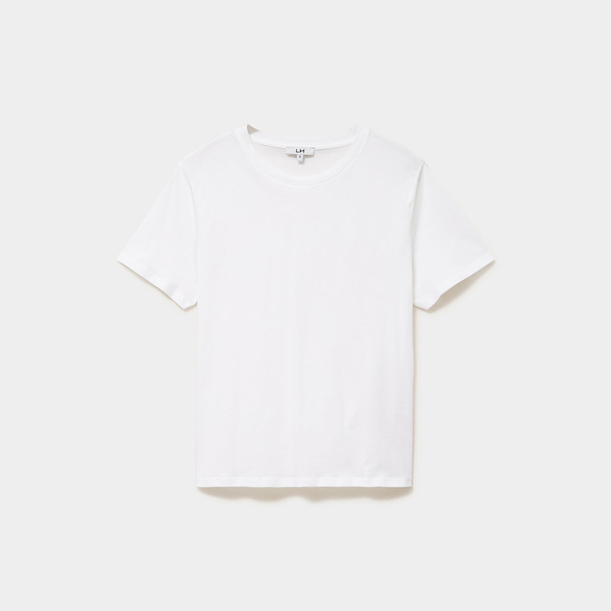 T-shirt col rond manches courtes coton blanc femme
