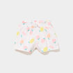 Short fluide taille smock&eacute;e blanc b&eacute;b&eacute; fille