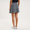 Jupe fluide patineuse avec short int&eacute;gr&eacute; bleu marine femme