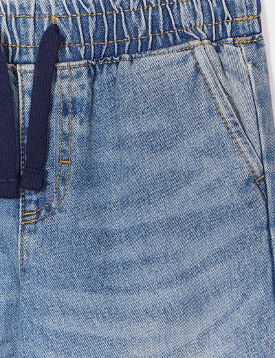 Jeans jogger regular taille élastiquée denim double stone garçon