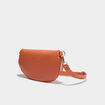 Sac banane arrondi marron cognac femme