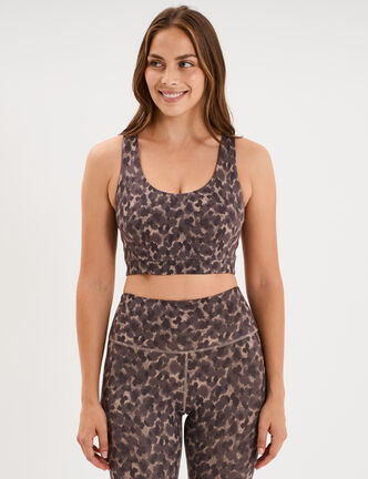 Brassi&egrave;re de sport ajust&eacute;e dos nageur beige femme