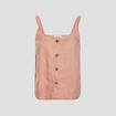 Blouse en lin bretelles larges vieux rose femme