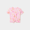 T-shirt nou&eacute; manches courtes coton ecru fille