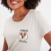 T-shirt manches courtes coton Gremlins sable femme