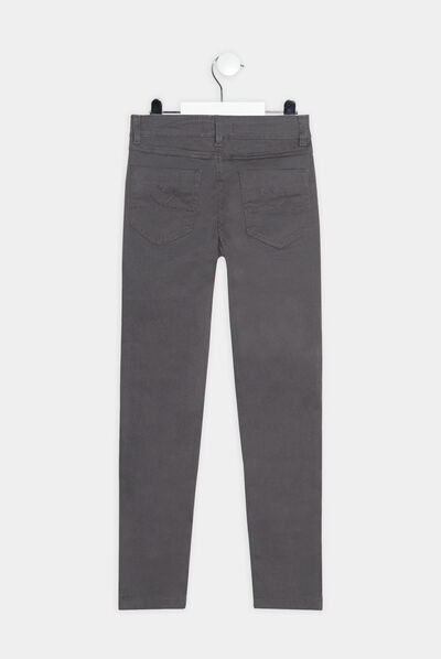 Pantalon slim taille ajustable gris foncé fille