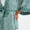 Veste kimono manches 3/4 vert turquoise femme