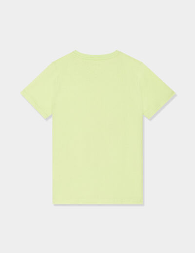 T-shirt avec col rond manches courtes vert fluo garçon