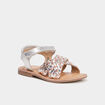 Sandales en cuir Canibraid gris argent fille