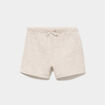 Short molletonn&eacute; coton beige b&eacute;b&eacute; gar&ccedil;on