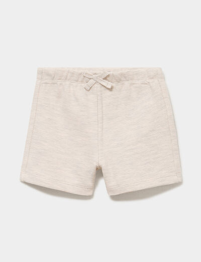 Short molletonn&eacute; coton beige b&eacute;b&eacute; gar&ccedil;on