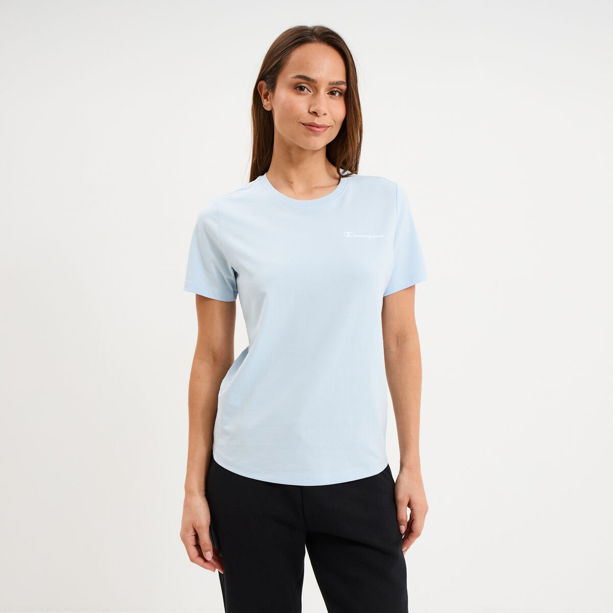 T-shirt manches courtes coton Champion bleu ciel femme
