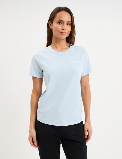 T-shirt manches courtes coton Champion bleu ciel femme