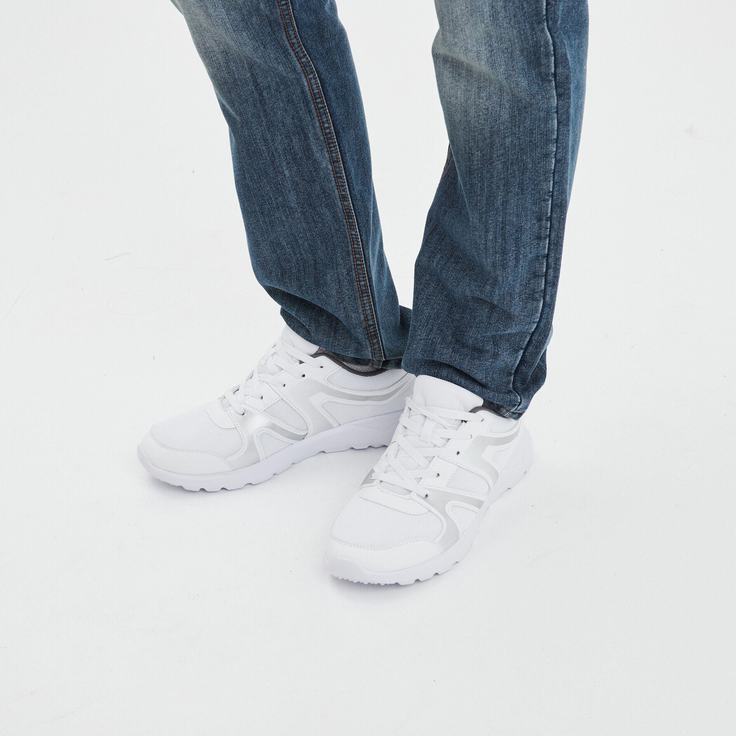 Baskets running à lacets Rexited blanc homme