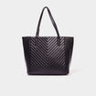Sac cabas détail matelassé noir femme