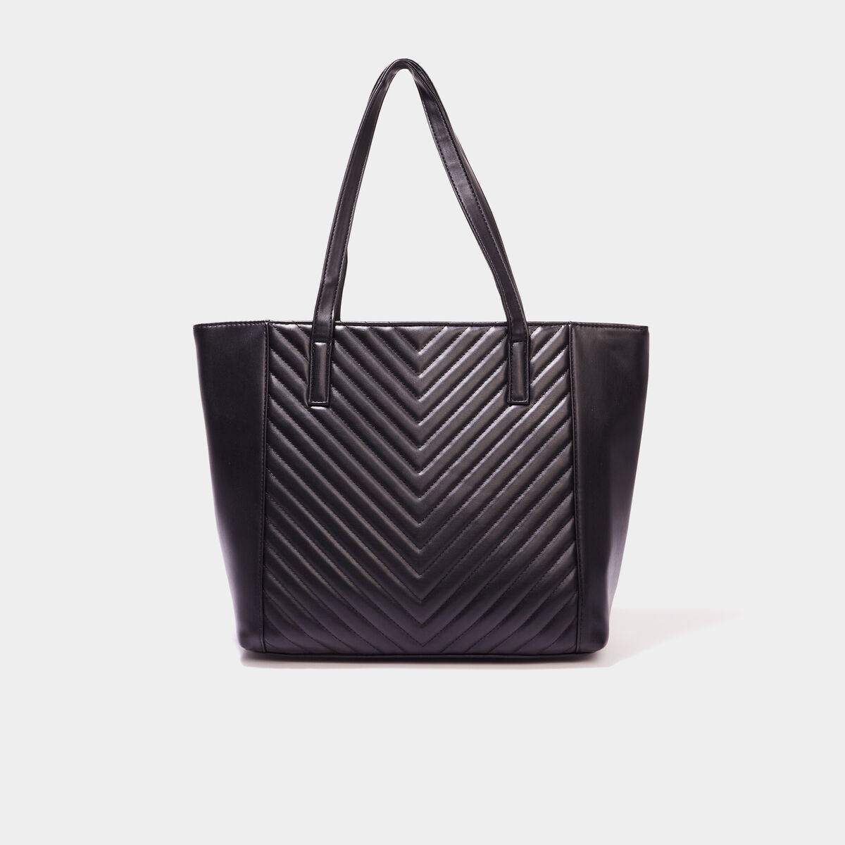 Sac cabas détail matelassé noir femme
