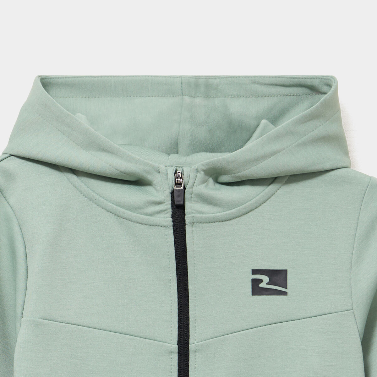 Sweat zipp&eacute; &agrave; capuche vert pastel gar&ccedil;on