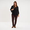 Pull effet 2-en-1 avec manches 3/4 vert kaki femme grande taille