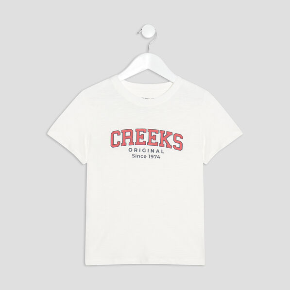 T-shirt manches courtes Creeks ivoire garçon