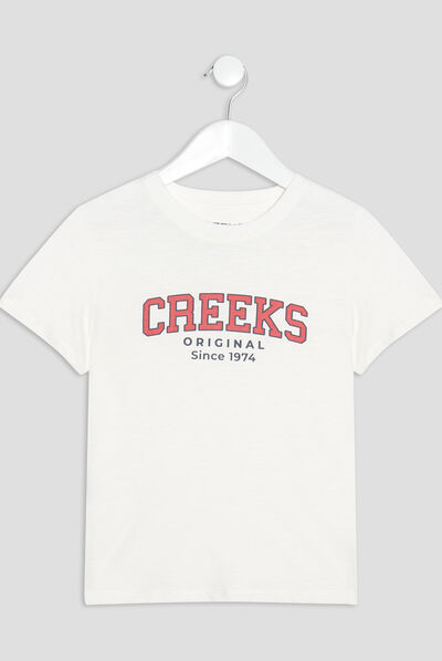 T-shirt manches courtes Creeks ivoire garçon