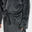 Peignoir long ceintur&eacute; effet velours gris clair homme
