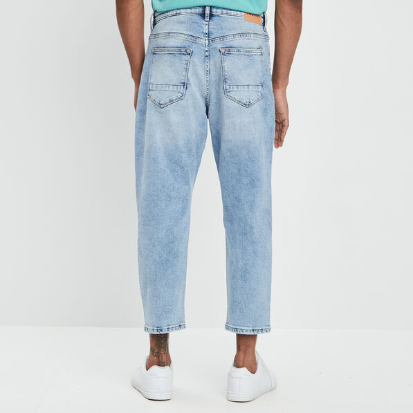 Jeans droit denim bleach homme