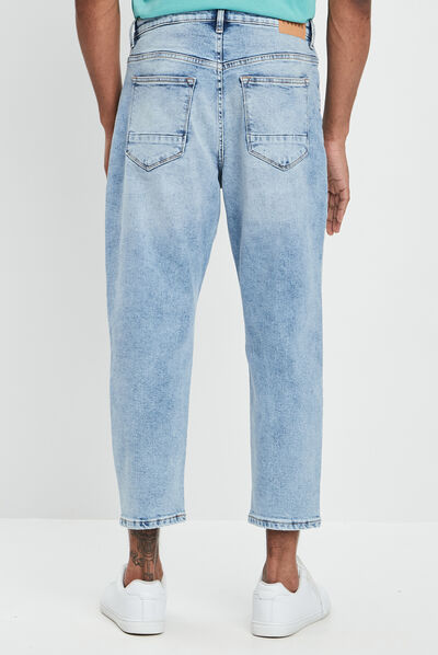 Jeans droit denim bleach homme