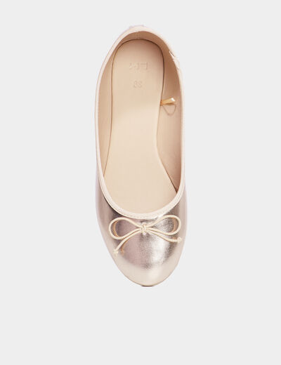 Ballerines plates métallisées jaune or femme