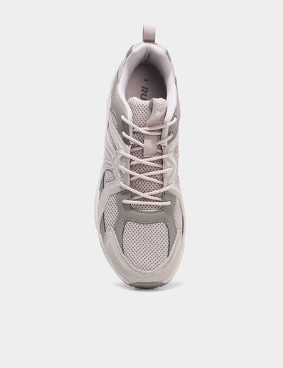Baskets running &agrave; lacets gris argent homme