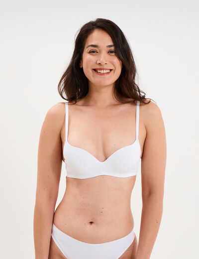 Soutien-gorge push-up microfibre blanc femme