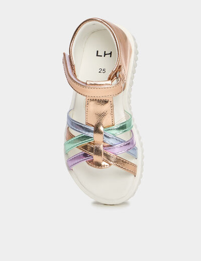 Sandales plates multicolore fille