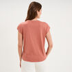 T-shirt col rond manches courtes terracotta femme