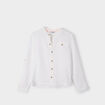 Chemise col mao gaze de coton blanc gar&ccedil;on
