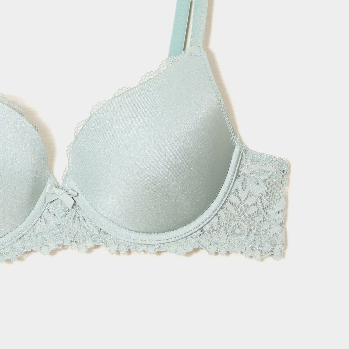 Lot 2 soutiens-gorge corbeille padd&eacute;s vert clair femme