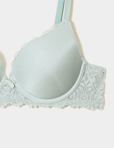Lot 2 soutiens-gorge corbeille padd&eacute;s vert clair femme