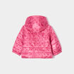 Doudoune oversize zippée à capuche vieux rose bébé fille