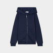 Sweat zipp&eacute; &agrave; capuche molleton bleu marine gar&ccedil;on
